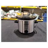 Crock-Pot 2qt Manual Slow Cooker - Stainless Steel: 3 Settings, Reheat & Warmer, Stay-Cool Handles, Dishwasher-Safe Parts - Retail: $20