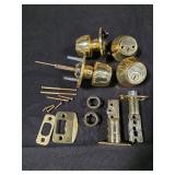 Brandywine Polished Brass Combo Pack with Double Cylinder Deadbolt (See pictures and description) - Retail: $21