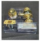 Ingersoll Rand Schlage-Falcon FB52NVPLY505 Plymouth Bright Brass Visual Pack Deadbolt Knob Lock Combo Pack - Retail: $53