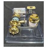 Ingersoll Rand Schlage-Falcon FB52NVPLY505 Plymouth Bright Brass Visual Pack Deadbolt Knob Lock Combo Pack - Retail: $53