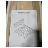 Cozly Beige Wood Frame King Size Platform Bed with High Headboard - Retail: $460