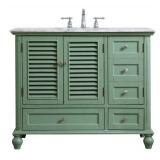 Elegant 42 In. Single Bathroom Vanity in Vintage Mint VF30542VM - Retail: $1,826