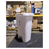 11.9gal Step Trash Can White - Brightroomâ¢: Pedal-Operated Kitchen Garbage Can, Textured Plastic, Indoor Use - Retail: $15