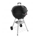 Megamaster 22\" Deluxe Charcoal Barbecue Grill with Adjustable Air Vent, Built-In Temperature Gauge, 368 SQ. In Cooking Area, Storage Rack, Portable Grill for Camping, Picnics, and More - 810-23003 - 