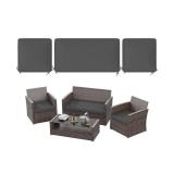 WNP36 in. x 18 in. (3-Piece) Outdoor Patio Replacement Seat Cushions Fit for Loveseat Lounge Chair Furniture Grey - Retail: $169