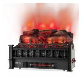 Clihome20 in. Freestanding Electric Fireplace in Black Heater Infrared Quartz 5120 BTU Space Heater for Rooms up to 1000 sq.ft - Retail: $95