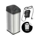 iTouchless13 Gal. / 49 Liter Stainless Steel Household Metal Trash Can with Sensor Lid, Odor Filter and AC Adapte - Retail: $82