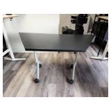Hon Black Standing Desk with Gray Base