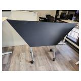 Hon Black Standing Desk with Gray Base