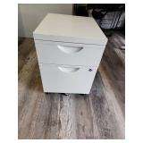 White 2-Drawer Mobile File Cabinet