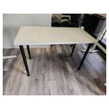 Linnmon White Computer Desk with Black Metal Frame