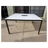 Bekant Modern White Conference Table with Power Port