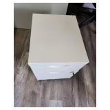 White Mobile File Cabinet with Lock