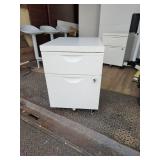White Mobile File Cabinet with Lock