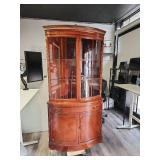 Traditional Cherry Corner Display Cabinet