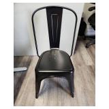 Metal Tolix Style Dining Chair in Matte Black