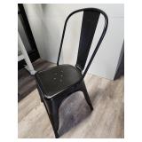 Metal Tolix Style Dining Chair in Matte Black