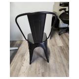 Metal Tolix Style Dining Chair in Matte Black