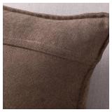 Set of 2 Short Chenille Throw Pillow Covers 20x20 Inch Coffee Soft Decorative Cushion Cover for Sofa Bedroom Pillow Shell - Retail: $18