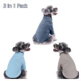 Dog Sweater, 3 Pack Dog Sweaters for Small Dogs Girl Boy, Ultra Soft Warm Puppy Clothes Dog Coat for Winter (Gray+Azure+Navy, Small) - Retail: $11