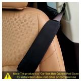 2 Pack Universal Soft and Comfortable Car Seat Belt Pads Harness Pads Pram Strap Covers Backpack Shoulder Pad Automotive Seat Belt Cushion Pad Cover for Kids and Adults - Black - Retail: $6