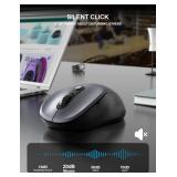 Wireless Mouse, 2.4G Ergonomic Computer Mouse with USB Receiver, 3 DPI Levels, 6 Buttons, Portable Optical Mice for Laptop, PC, Desktop, MacBook, Notebook, Office Work (Gray, 1 Pack) - Retail: $8