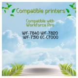 Remanufactured for Epson 812XL Ink cartridges Combo Pack 812 XL T812 for Workforce Pro WF-7840 WF-7820 WF-7310 EC-C7000 Printer 6 Pack 3 Black 1 Cyan 1 Magenta 1 Yellow