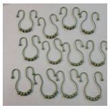 Sage Green Shower Curtain Hooks Shower Curtain Rings Rust Proof Sturdy Metal Double Shower Curtain Hooks, Shower Hooks for Shower Curtain Bathroom Shower Rod Hooks Hangers - Retail: $12