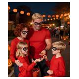 Superhero Black Eye Mask Black Felt Adjustable Costume Accessory for Halloween & Roleplay for Family Women(2 Pcs) - Retail: $9