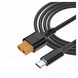 XT60 Charging Cable, UCB C to XT60 PD 100W 20V 5A SC100 Fast Charger Braided Cable 1.0M for ToolkitRC - Retail: $10