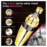 24oz Cocktail Shaker Set Martini Shaker Set Bartender Set with Margarita Mixer Drink Shaker, Measuring Jigger - Professional 18/8 Stainless Steel Bar Tools for Mixed Drinks (Gold) - Retail: $17