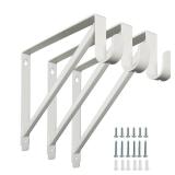 Heavy Duty Closet Shelf and Rod Brackets (White, 3 Pack) - Retail: $28