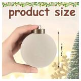 15 Pcs Velvet Christmas Balls Bulk Flocked Christmas Tree Ball Ornaments Plastic Xmas Decorative Hanging Ornaments(Creamy White,3.15 Inch) - Retail: $34