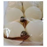 15 Pcs Velvet Christmas Balls Bulk Flocked Christmas Tree Ball Ornaments Plastic Xmas Decorative Hanging Ornaments(Creamy White,3.15 Inch) - Retail: $34