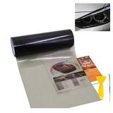 12X 48 Tint Vinyl Film Sticker Sheet Roll for Car Headlight, Taillights, Fog Lights with Squeegee + Cutter (Glossy Light Black) - Retail: $8