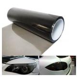 12X 48 Tint Vinyl Film Sticker Sheet Roll for Car Headlight, Taillights, Fog Lights with Squeegee + Cutter (Glossy Light Black) - Retail: $8