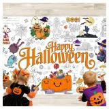 Halloween Coloring Tablecloth, 30 x 72 Inch Kids Craft Table Cover, Fun Coloring Table Cloth and Art Activity, Halloween Crafts for Kids - Retail: $10