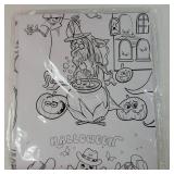 Halloween Coloring Tablecloth, 30 x 72 Inch Kids Craft Table Cover, Fun Coloring Table Cloth and Art Activity, Halloween Crafts for Kids - Retail: $10