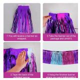 3 Packs Metallic Foil Fringe Garland Blue Purple Pink Wall Hanging Tinsel Fringe Banners for Car Floats Bridal Shower Wedding Birthday Easter Graduation Holiday Party Decoration(30 Feet) - Retail: $12