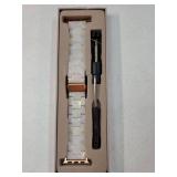 Resin Band Compatible with Apple Watch Series 7/8/9/10/11 41/40/38/42mm, Women Fashion Strap for iWatch Series 6/5/4/3/2/1/SE, Lightweight Bracelet Wristband Replacement, Ivory White-Rose Gold - Retai