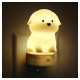 LED Plug in Night Light for Kids, 3D Cute Puppy Night Lights with Dusk to Dawn Sensor, RGB+Soft White 3000K Dog Night Light, Christmas Birthday Gift Nightlight for Kids, Room Decor - Retail: $16