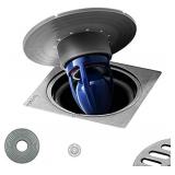 Shower Drain Floor Drain Backflow Preventer Magnetic Levitation One-Way Drain Valve Fast Drainage Shower Plug Insert Drain Plug Fit for Tube Depth 2.56-4.13in (Caliber 2-3.9in,Depth 3,15in) - Retail: 