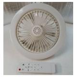 Socket Ceiling Fan Light Screw in with 3 Color Temp, Low Profile Enclosed Dimmable Fanlight with Remote, 10 inch Small Adjustable White E27 LED Ceiling Lights for Bathroom/Bedroom/Garage