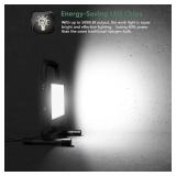 50W LED Work Light, 5000LM LED Flood Lights, 400W Equivalent, IP66 Waterproof, 16ft 5m Cord with Plug, 6500K, Adjustable Working Lights for Workshop Garage, Construction Site - Retail: $36