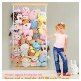 Stuffed Animal Storage Holder, Elastic Stuffed Animal Net, Door/Wall Mount Length Adjustable Hanging Stuffed Animal Organizer, Plushie Net for Nursery Play Room-Origin Boards Patent - Retail: $23