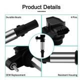 Set of 6 UF375 Ignition Coil Pack/6509 Spark Plugs 2.8L 3.6L For Buick Allure Enclave LaCrosse Rendezvous, Cadillac CTS SRX STS, Chevy Traverse Vectra GMC Acadia Saturn Outlook Saab 12590954 GN10309. 