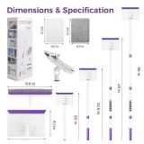 Baseboard Cleaner Tool with Handle 2.0, 60 Extendable Long Handle, Dust Trapping and Locking, 5 Reusable Pads, Purple Base Boards Cleaning Tool for Moldings, Wall, Floor, Bathroom, Kitchen - Retail: $