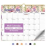 2026 Calendar, 18-Month Wall Calendar from Jan 2026 to Jun 2027, 11.5 x 14.7", Spiral Binding Hanging Monthly Calendar with Twin-Wire Binding, Perfect for Home or Office - Vintage Floral - Retail: $6"
