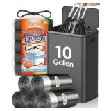 10 Gallon (fit 30-35 Liter) 120 Counts Drawstring Trash Bags By RayPard, Medium Large Kitchen Garbage Bags Trash Can Liners for Home, Office, Light Residential Waste Outdoor Lawn Bags, Black