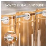 No Hook Shower Curtain and Liner 3-in-1, 8G Luxury Heavy Duty Clear Orange No Hook Shower Curtain Liner, 72x75 Cute EVA Bathroom Weighted Plastic Shower Curtain with 3 Heavyweight Stones - Retail: $18